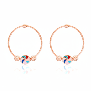 Boucles d'oreilles créoles en émail Design Bead Charms Fine Jewellery Wholesale Handmade 925 Silver Sterling Jewelry - Product Image 2