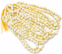 33 Butir Tasbih Oval Imitasi Amber, Tasbih Muslim Bermotif Marmer, untuk Ibadah Islam & Hadiah Idul Fitri