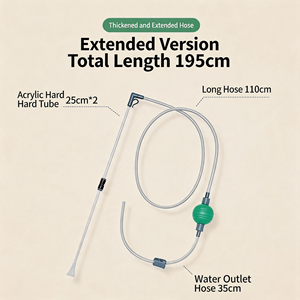 Changeur d'eau pour <span class=keywords><strong>aquarium</strong></span> Quanying, pompe à siphon de 195 cm, nettoyeur de gravier, tube extensible, forte aspiration pour eau douce et marine - Product Image 2