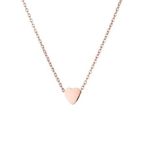 Nouveau collier tendance en acier inoxydable 316L avec pendentif cœur en or 14 carats, collier ras du cou pour filles et femmes - Product Image 1