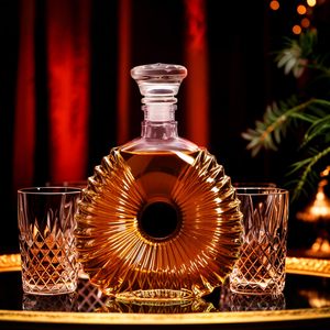Decantador de Whisky de Cristal con Tapón Hermético de 25 Oz, Botella de Licor de Cristal sin Plomo para Whisky, Vino, Vodka, Brandy, Tequila, <span class=keywords><strong>Bourbon</strong></span> - Product Image 6