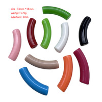 Perles acryliques imitation de jade baroque, couleur de gelée, courbure géométrique, perles de tube DIY, bracelet perles en vrac, vente en gros