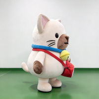 Costume de Mascotte Chat Crème Personnalisé pour Adulte, Combinaison en Peluche Intégrale de Dessin Animé pour Promotion d'Événements et Publicité de Marque