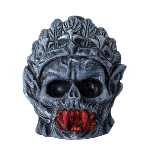 Sifflet de mort en forme de crâne de vampire démoniaque, sifflet d'horreur maya fait main en argile, cadeau d'Halloween avec cordon et sac de rangement - Product Image 2