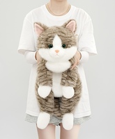 Peluche réaliste chat tigré orange, jouet doux et moelleux, poupée chaton en tissu de coton, oreiller animal réaliste, personnalisable pour enfants