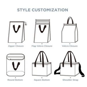 Sac isotherme réutilisable avec logo personnalisé rose, sac de livraison alimentaire non tissé avec lamination en feuille d'aluminium - Product Image 2