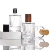 30 ml 50ml 100ml Bouteille de parfum ronde en verre avec bouchon en cristal pulvérisateur à pompe sur bouteille en verre