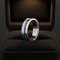 Bague de mariage en tungstène 8 mm avec incrustation de pierres bleues concassées et gravure nœud de dragon pour couples, fiançailles, anniversaire