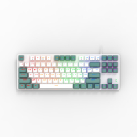 Clavier mécanique de jeu russe TKL Qwerty, design tendance, échangeable à chaud, RGB, rechargeable, USB-C, filaire, interrupteurs rouges, Plug & Play
