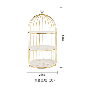 Creative Birdcage Voedsel <span class=keywords><strong>Display</strong></span> Keramische Drie Layer <span class=keywords><strong>Dessert</strong></span> Lade Double Layer Cake Afternoon Tea Hart <span class=keywords><strong>Rack</strong></span> - Product Image 2