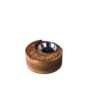 Elegante Quemador de Incienso Árabe con Incrustaciones de Madera de Sándalo Natural, Porta Incienso Hecho a Mano de Primera Calidad, Ecológico y Duradero, para Ramadán y Eid - Product Image 1