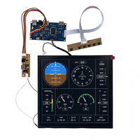 Écran LCD carré IPS 11,5 pouces 800x800 800 nits pour simulateur de vol avec carte de commande 30 broches LVDS