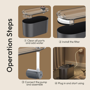 เครื่องให้น้ำแมวอัตโนมัติแบบเงียบ ความจุ 3 ลิตร แบบมีสาย สำหรับใช้ในบ้าน เพื่อสุขภาพแมวที่ดี - Product Image 3