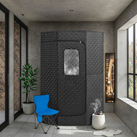 Tenda Sauna Portabel Chufang 1-Orang Pemanas Inframerah Jauh Fungsi Uap Basah Terkontrol Komputer Spa Akrilik Modern Dalam Ruangan 1000W