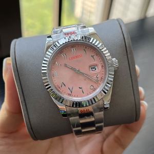 ساعات رجالية رياضية غير رسمية بحزام من الفولاذ المقاوم للصدأ، قطر 41 ملم، ساعة يد بأرقام عربية، ساعة ميكانيكية تناظرية للأعمال - Product Image 4