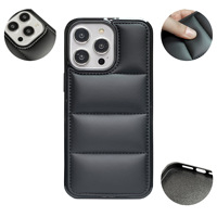 Coque de téléphone antichoc en duvet pour iPhone 17 Pro Max 16 15, étui arrière souple en TPU PC style doudoune