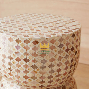 Mesa auxiliar con forma de tambor, incrustaciones de nácar y concha marina, la más vendida, venta al por mayor a granel desde Vietnam - Product Image 3