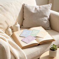 Tarjetas de Afirmaciones Positivas con Acabado Mate, Tarjetas de Autocuidado y Autocompromiso para la Salud Mental, Caja de Regalo con Logotipo Personalizado