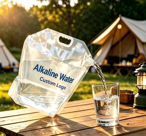 Pochettes souples personnalisables avec votre logo, sans BPA, pour eau purifiée, 10 litres, avec bec verseur et poignée, pour eau alcaline - Product Image 1