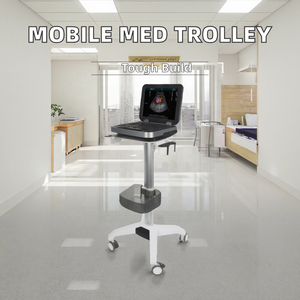 Alle Moderne Mobiele Medische Computer Trolley Werkstation Aluminium Legering Ziekenhuis School Hotel Gebruik Woonkamer Vesa Echografie - Product Image 3