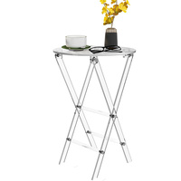 Plateau de service en plexiglas transparent Chic moderne fait à la main Tables de boisson d'accent de barre de cuisine portables et pliables