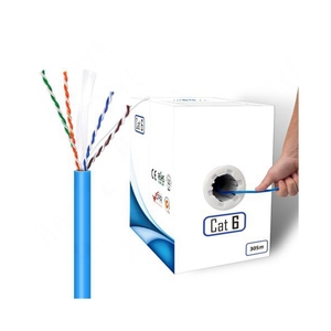 Pasokan produsen kabel Ethernet konduktor padat OFC <span class=keywords><strong>Cat6</strong></span> UTP 4 pasang 24AWG 250MHz 305 m/box kabel Lan warna kustom PVC - Product Image 4