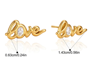 Collar y Pendientes con Diseño de Carta de Amor, Chapados en Oro de 18K, Acero Inoxidable, Zirconia, Joyería para Mujer, Regalo Romántico, Conjuntos de Joyería de Moda - Product Image 5