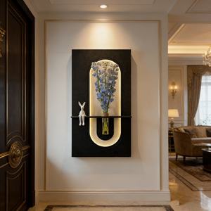 Decoración de Hogar de Lujo, Producción Artesanal, Estilo Medieval, Pintura Artística 3D en Piedra Arenisca, Plantas Hidropónicas, Pintura Luminosa, Murales LED - Product Image 1