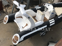 Bateau de pêche gonflable, 17 km, 5.8m, en fibre de verre, rhb du zodiaque, avec moteur, vente en gros, rayons