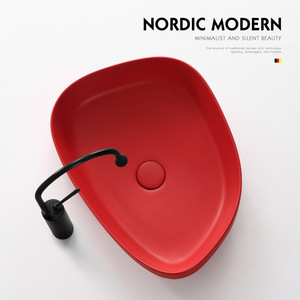 <b>Round</b> Ceramic Countertop <b>Basin</b> No Holes Easy Cleaning Bathroom Sink - Product Image 2