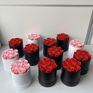 Regalos del Día de San Valentín de Lovebay, rosas individuales eternas en caja, flores de rosas preservadas para siempre reales inmortales eternas en caja redonda - Product Image 5
