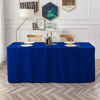 Nappe noire ajustée pour tables rectangulaires de 4, 6 et 8 pieds - Tissu polyester résistant à l'eau et lavable
