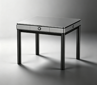 Table de Mahjong Automatique 36* avec Pieds Fixes Électriques, Résistante à l'Eau, en Métal/Plastique/Acier Inoxydable, pour Fêtes Familiales