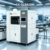 AX-GLB420M Printer 3D Logam Kelas Industri Baru dengan Auto Leveling, Volume Cetak 420x380x300mm, Teknologi SLM, Mendukung USB