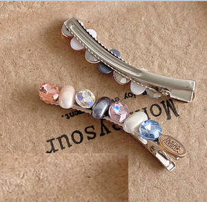 Pinza para el pelo curva de lujo ligero con diseño de arcoíris, diamantes y caramelo, para niña, para el borde del cabello. - Product Image 3