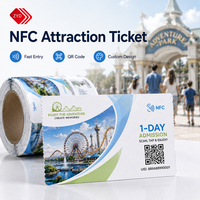 Tarjeta de Papel Inteligente NFC RFID 13.56MHz ISO14443A Ultralight EV1 con Impresión Personalizada para Entrada a Parques de Atracciones y Parques Temáticos