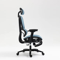 Chaise ergonomique avec repose-pieds en tissu maillé de bonne qualité