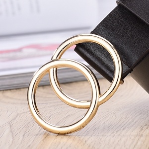 <span class=keywords><strong>Cintura</strong></span> da <span class=keywords><strong>donna</strong></span> alla moda europea americana retrò doppia per fibbia Casual da studente in lega di pelle di mucca - Product Image 2