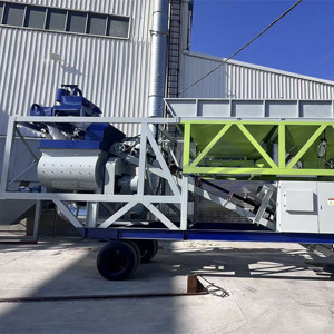 Centrale à béton mobile sans fondation de 60 m³/h, montée sur remorque, centrale à ciment portable avec mélangeur à double arbre - Product Image 4