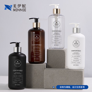 Minnie Comfortable 500ml <b>Pump</b> <b>Bottle</b> PET Shampoo Body Wash Dispenser Empty <b>Bottle</b> High End Packaging - Product Image 1