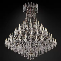 Grand lustre d'escalier K9 éclairage de foyer en verre de Murano de luxe avec télécommande lustre en cristal pour restaurant en gros