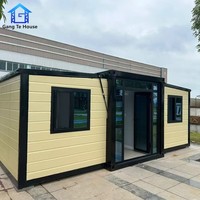 Maison préfabriquée mobile isolée de 40 pieds et 20 pieds, extensible, avec 3 chambres, en acier et panneaux sandwich