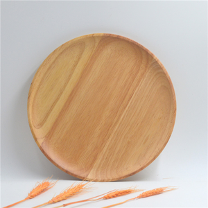 Assiettes rondes en bois Logo gravé japonais, plateau de service de cuisine en caoutchouc de haute qualité écologique gâteau Sushi plats à Sushi, assiette à dîner de cuisine 1 pièce - Product Image 5