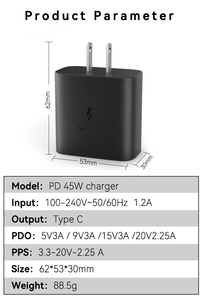 US Warehouse Hot Sale Travel Adaptor 45W USB C <strong>Charger</strong> for Samsung 45watt Super Fast <strong>Charger</strong> Pd Adapter - Product Image 5