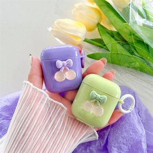 เคสป้องกัน AirPods3 สไตล์ INS เรียบง่าย สดใส เหมาะสำหรับ AirPods เคสซิลิโคนลายเชอร์รี่แบบมินิมอล ป้องกันการตกกระแทก - Product Image 1