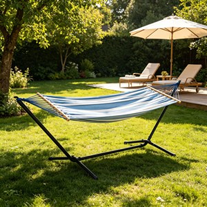 <span class=keywords><strong>Hamac</strong></span> de jardin personnalisable de 3 mètres avec barre de maintien en bois, usine certifiée BSCI, prix de gros, mobilier d'extérieur - Product Image 1