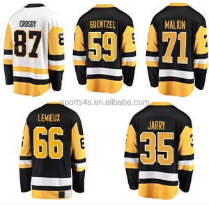 Nuevos diseños personalizados baratos uniformes del equipo de hockey americano cosido Pittsburgh City Penguin Jerseys para hombres