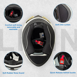 Fabricant OEM Vente de gros Casque intégral de moto respirant Abs Casco Certificado Paramotos - Product Image 4