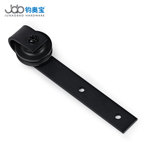 Kit de rail coulissant JOB noir pour porte de grange en bois avec amortisseur de fermeture douce, système de quincaillerie de porte - Product Image 3