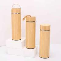 Botol air bambu dalam baja tahan karat dinding ganda 500ml/botol teh bambu/botol minum bambu